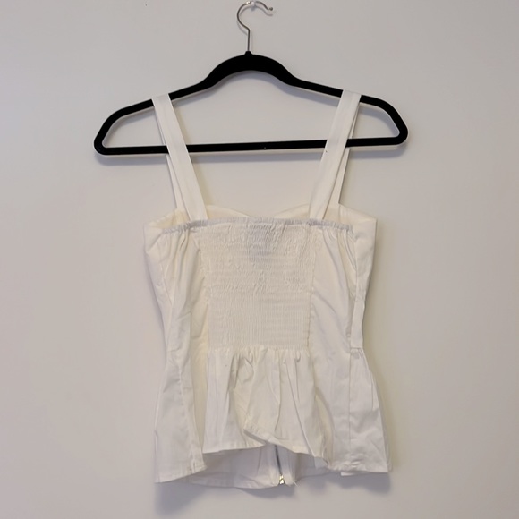 ReVamped White Zip-Up Peplum Tank Top - Picture 2 of 3
